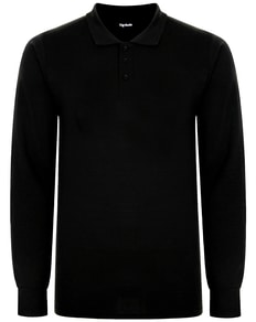 Bigdude Long Sleeve Polo Shirt Black